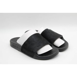 Adidas Originals Womens Adilette Fashion Fur Slides S78863 Made in Italy Sze 8.5